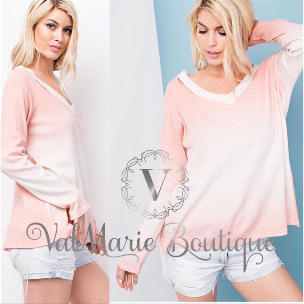 FEELING BEACHY coral ombré top - Picture 2 of 5